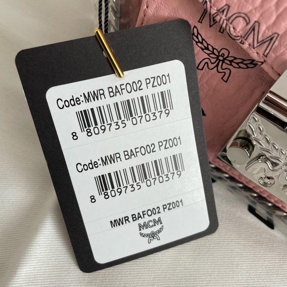 MCM Shoulder Patricia Visetos Soft Pink Coated Canvas Cross Body Bag - Picture 13 of 14